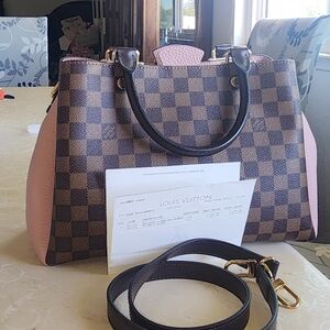 Louis Vuitton Brittany In Pink and Brown Checkered Satchel